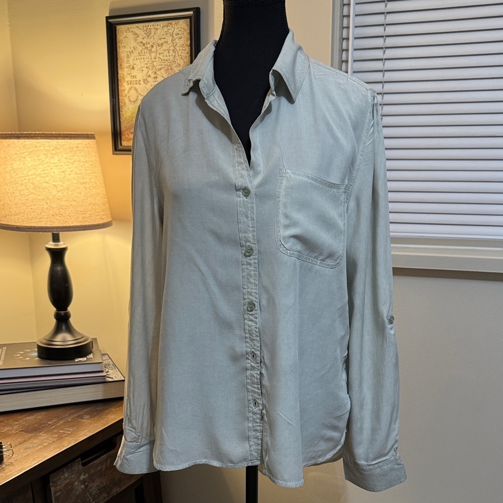 Velvet Heart Light Green Button-Down Shirt